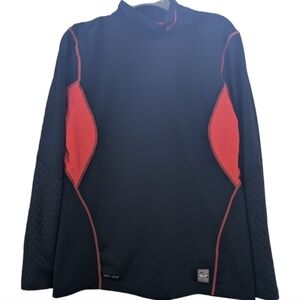 Nike Pro Combat Red & Navy Fitted LS Jersey Size Large EUC